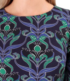 Viscose midi dress printed with floral motifs