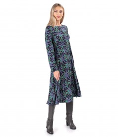 Viscose midi dress printed with floral motifs