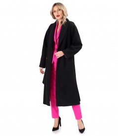 Midi overcoat made of thick fabric