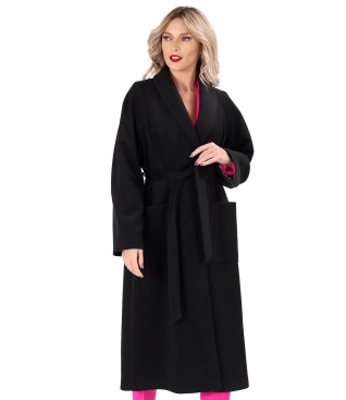 Midi overcoat made of thick fabric