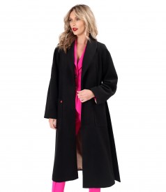 Midi overcoat made of thick fabric