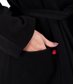 Midi overcoat made of thick fabric