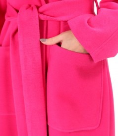 Midi overcoat made of thick fabric