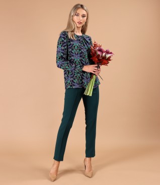 Viscose blouse with ankle pants