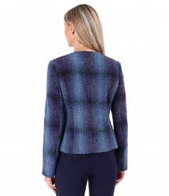 Elegant jacket made of multi-colored curls with wool and alpaca