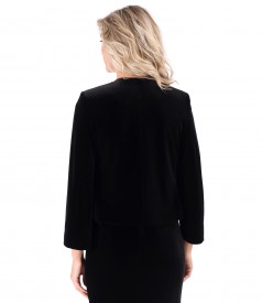 Elegant bolero in black elastic velvet