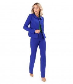 Office women suit with jacket and pants made of elastic fabric with viscose