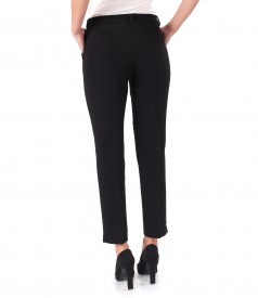 Ankle pants made of thick elastic fabric