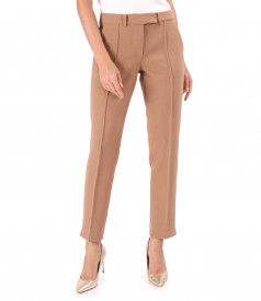 Ankle pants made of thick elastic fabric