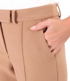 Ankle pants made of thick elastic fabric