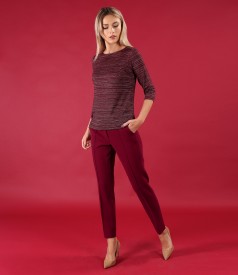 Ankle pants made of thick elastic fabric