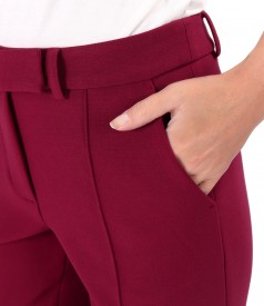 Ankle pants made of thick elastic fabric