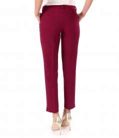 Ankle pants made of thick elastic fabric