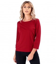 Fine elastic jersey blouse with 3/4 sleeves