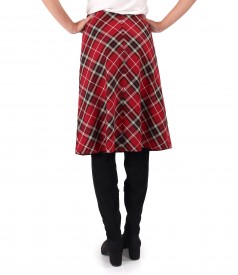 Flared checkered skirt