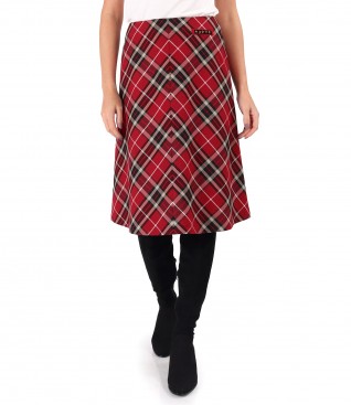 Flared checkered skirt