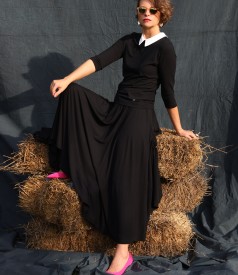 Long skirt made of elastic viscose jersey