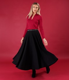 Long skirt made of elastic viscose jersey