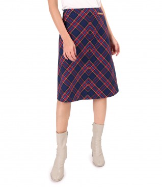 Flared checkered skirt