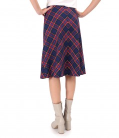 Flared checkered skirt