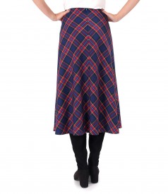 Flared checked midi dress