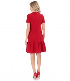 Elegant dress with a ruffle and satin ribbon at the end