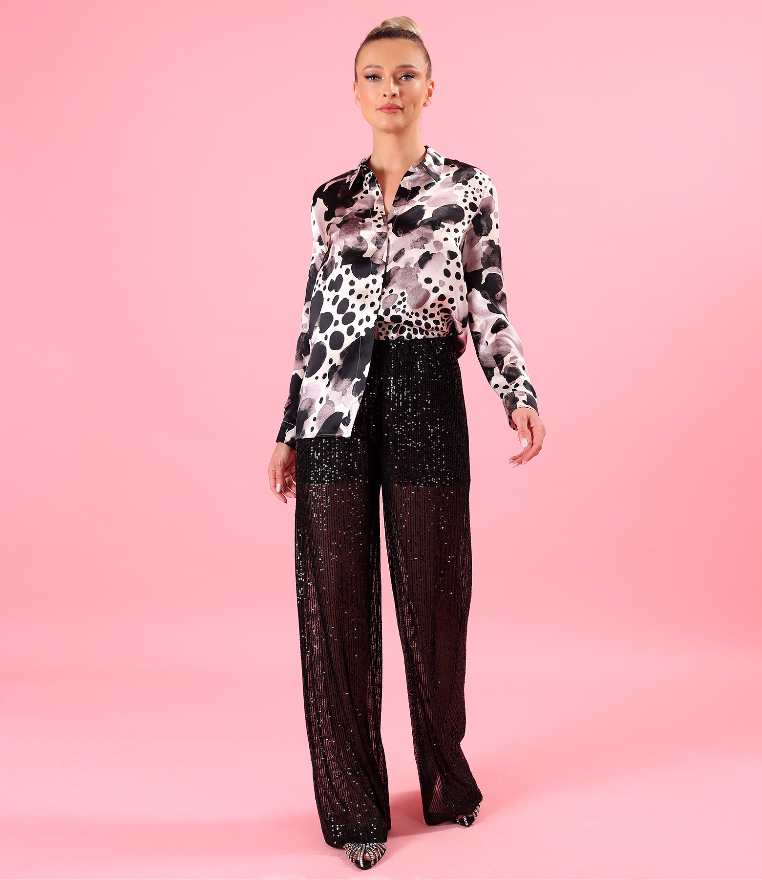 Evening sequin trousers