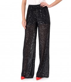 Evening pants made of sequins