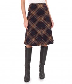 Flared checkered skirt