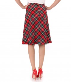 Flared checkered skirt