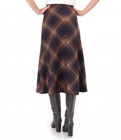 Flared checked midi dress