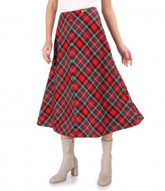 Flared checked midi dress