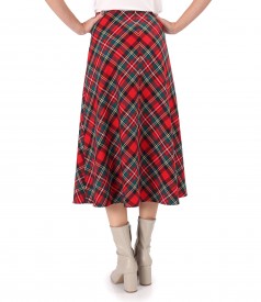 Flared checked midi dress