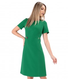 Flared office dress made of elastic fabric