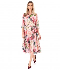 Veil dress printed with floral motifs