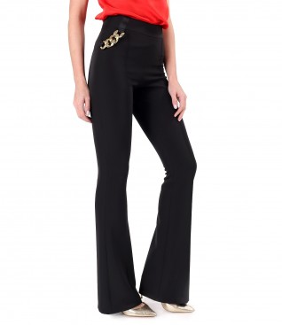 Flared pants made of elastic fabric