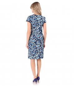 Elastic cotton dress printed with geometric motifs