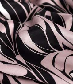 Viscose satin dress printed with floral motifs