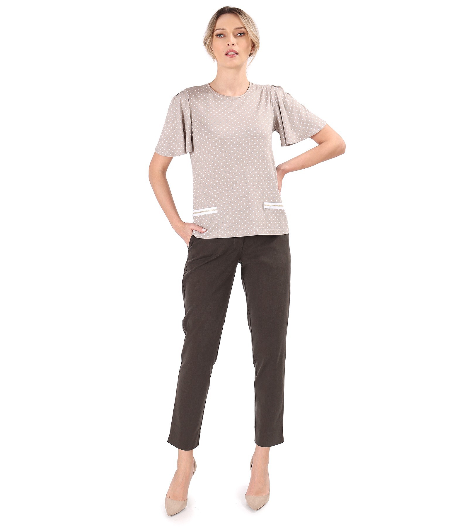 Pants made of tencel fabric with cotton