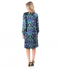 Digitally printed natural silk dress