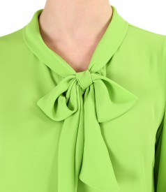 Blouse with long sleeves and scarf collar