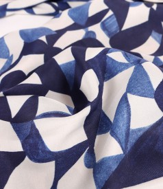 Viscose shirt-type dress printed with geometric motifs