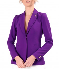 Office jacket made of elastic fabric with decorative pin