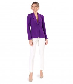 Office jacket made of elastic fabric with decorative pin