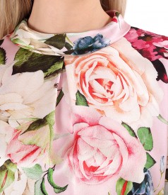 Digitally printed natural silk blouse