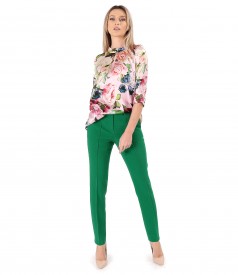 Digitally printed natural silk blouse