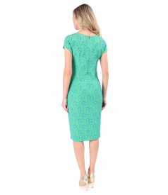 Brocade midi dress with cotton and viscose