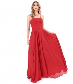 Long evening dress with veil bodice