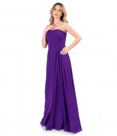 Long evening dress with veil bodice