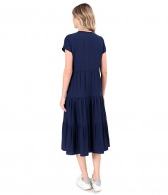 Viscose midi dress with ruffles